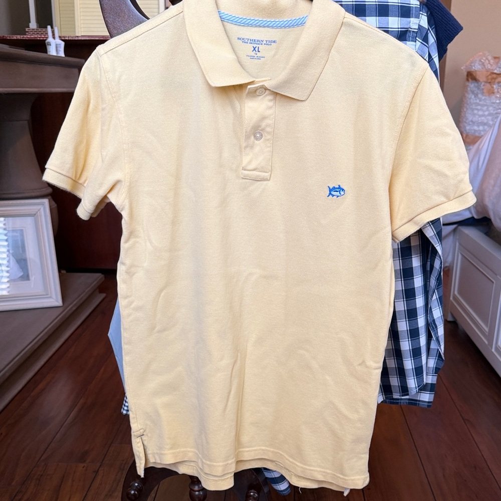 Southern Tide Light Yellow Polo Shirt for Men